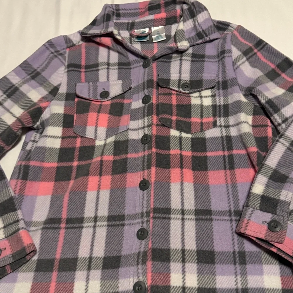 Extremely Me Fleece Plaid Kids Shirt - Purple, Pink, and Black